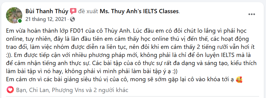 feedback lớp học ielts foundation 1 feedback lớp học ielts foundation 1