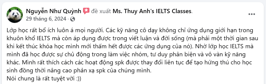 feedback khóa học ielts Listening Speaking 5.2